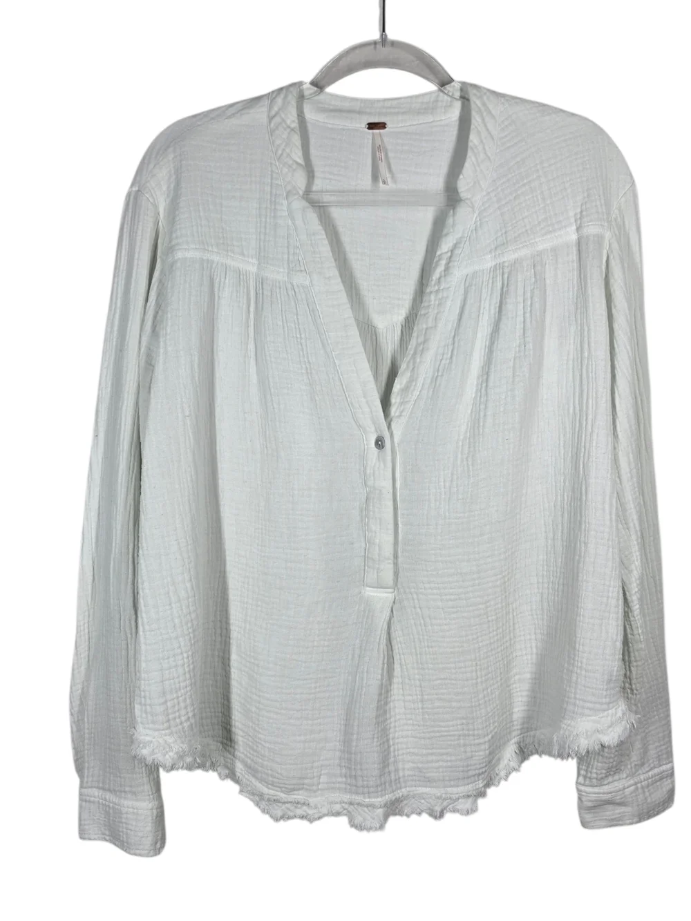 FREE PEOPLE GAUZY CRINKLE COTTON BLOUSE